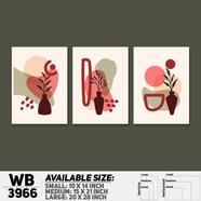 DDecorator Abstract Art (Set of 3) Wall Board And Wall Canvas - WB3966