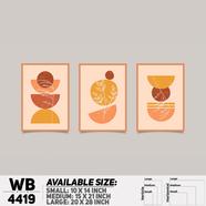 DDecorator Abstract Art (Set of 3) Wall Board And Wall Canvas - WB4419