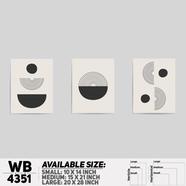 DDecorator Abstract Art (Set of 3) Wall Board And Wall Canvas - WB4351