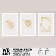 DDecorator Abstract Art (Set of 3) Wall Board And Wall Canvas - WB4307