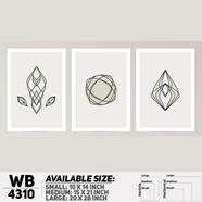 DDecorator Abstract Art (Set of 3) Wall Board And Wall Canvas - WB4310