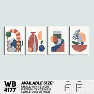 DDecorator Abstract Art (Set of 4) Wall Board And Wall Canvas - WB4177