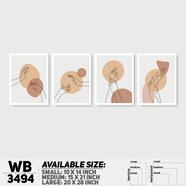 DDecorator Abstract Line Art (Set of 4) Wall Board And Wall Canvas - WB3494