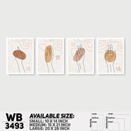 DDecorator Abstract Line Art (Set of 4) Wall Board And Wall Canvas - WB3493