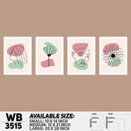 DDecorator Abstract Line Art (Set of 4) Wall Board And Wall Canvas - WB3515