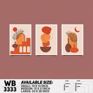 DDecorator Abstract Modern Art (Set of 3) Wall Board And Wall Canvas - WB3333
