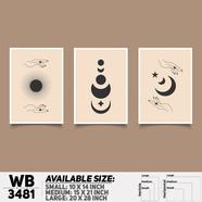 DDecorator Astrophysics Abstract ArtWork (Set of 3) Wall Board And Wall Canvas - WB3481