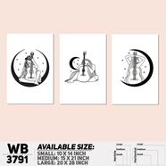 DDecorator Astrophysics Line Art Wall Decor - Set of 3 WB3791