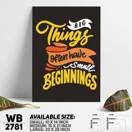 DDecorator Big Things Small Beginnings - Motivational Wall Board and Wall Canvas - WB2781