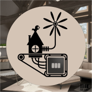 DDecorator Bird on Brown Windmill Switch Socket Wall Sticker - (SS180)