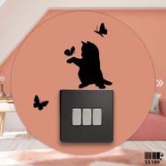 DDecorator Cat - Butterfly Switch Socket Wall Sticker - (SS189)