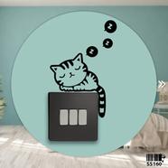 DDecorator Cat Sleeping Switch Socket Wall Sticker - (SS160)