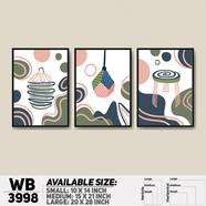 DDecorator Creative Abstract Art (Set of 3) Wall Board And Wall Canvas - WB3998
