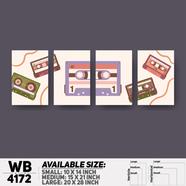DDecorator Creative Music Lover Abstract Art (Set of 4) Wall Board And Wall Canvas - WB4172