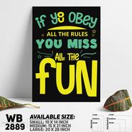 DDecorator Don't Obey The Rules - Motivational Wall Board and Wall Canvas - WB2889