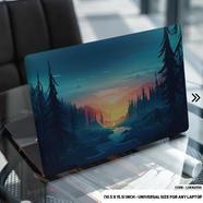 DDecorator Fantasy Mountain With Forest Illustration Laptop Sticker - (LSKN2550) 