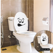 DDecorator Fearful Face Vinyl Decals Removable Sticker For Washroom - WR88