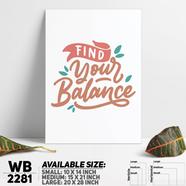 DDecorator Find Your Balance - Motivational Wall Board and Wall Canvas - WB2281