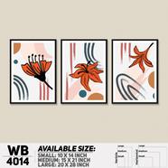 DDecorator Flower And Leaf Abstract Art (Set of 3) Wall Board And Wall Canvas - WB4014