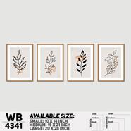 DDecorator Flower And Leaf Abstract Art (Set of 4) Wall Board And Wall Canvas - WB4341