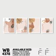 DDecorator Flower And Leaf Abstract Art (Set of 4) Wall Board And Wall Canvas - WB4378