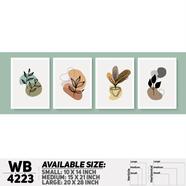 DDecorator Flower And Leaf Abstract Art (Set of 4) Wall Board And Wall Canvas - WB4223