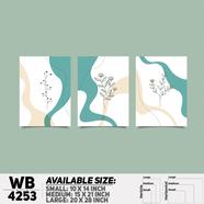 DDecorator Flower And Leaf Abstract Art (Set of 3) Wall Board And Wall Canvas - WB4253