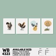 DDecorator Flower And Leaf Abstract Art (Set of 4) Wall Board And Wall Canvas - WB4323