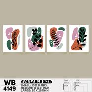 DDecorator Flower And Leaf Abstract Art Wall Board And Wall Canvas - Set of 3 - WB4149