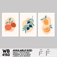 DDecorator Flower And Leaf Abstract Art Wall Board And Wall Canvas - Set of 3 - WB4150
