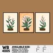 DDecorator Flower And Leaf Abstract Art (Set of 3) Wall Board And Wall Canvas - WB4005