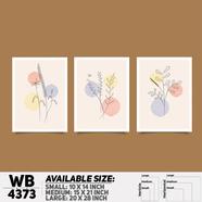 DDecorator Flower And Leaf Abstract Art (Set of 3) Wall Board And Wall Canvas - WB4373