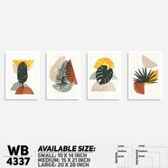 DDecorator Flower And Leaf Abstract Art (Set of 4) Wall Board And Wall Canvas - WB4337