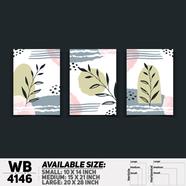 DDecorator Flower And Leaf Abstract Art Wall Board And Wall Canvas - Set of 3 - WB4146
