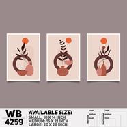 DDecorator Flower And Leaf Abstract Art (Set of 3) Wall Board And Wall Canvas - WB4259
