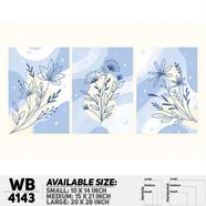 DDecorator Flower And Leaf Abstract Art Wall Board And Wall Canvas - Set of 3 - WB4143