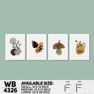 DDecorator Flower And Leaf Abstract Art (Set of 4) Wall Board And Wall Canvas - WB4326