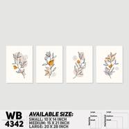 DDecorator Flower And Leaf Abstract Art (Set of 4) Wall Board And Wall Canvas - WB4342