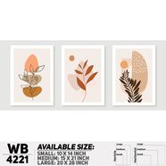 DDecorator Flower And Leaf Abstract Art (Set of 3) Wall Board And Wall Canvas - WB4221