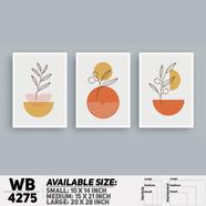 DDecorator Flower And Leaf Abstract Art (Set of 3) Wall Board And Wall Canvas - WB4275
