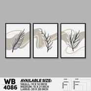 DDecorator Flower And Leaf Abstract Art Wall Board And Wall Canvas - Set of 3 - WB4086