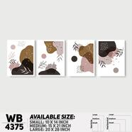 DDecorator Flower And Leaf Abstract Art (Set of 4) Wall Board And Wall Canvas - WB4375