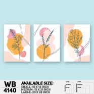 DDecorator Flower And Leaf Abstract Art Wall Board And Wall Canvas - Set of 3 - WB4140