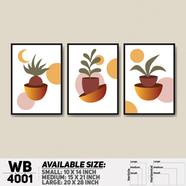 DDecorator Flower And Leaf Abstract Art (Set of 3) Wall Board And Wall Canvas - WB4001