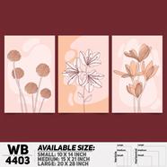 DDecorator Flower And Leaf Abstract Art (Set of 3) Wall Board And Wall Canvas - WB4403