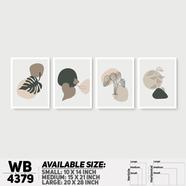 DDecorator Flower And Leaf Abstract Art (Set of 4) Wall Board And Wall Canvas - WB4379