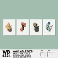 DDecorator Flower And Leaf Abstract Art (Set of 4) Wall Board And Wall Canvas - WB4324