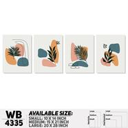 DDecorator Flower And Leaf Abstract Art (Set of 4) Wall Board And Wall Canvas - WB4335