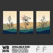 DDecorator Flower And Leaf ArtWork Wall Decor - Set of 3 WB3616