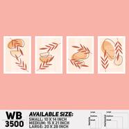 DDecorator Flower And Leaf ArtWork (Set of 4) Wall Board And Wall Canvas - WB3500